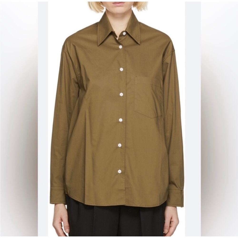 The Frankie Shop The Everday Shirt Olive Green Size L Oversized Button Down